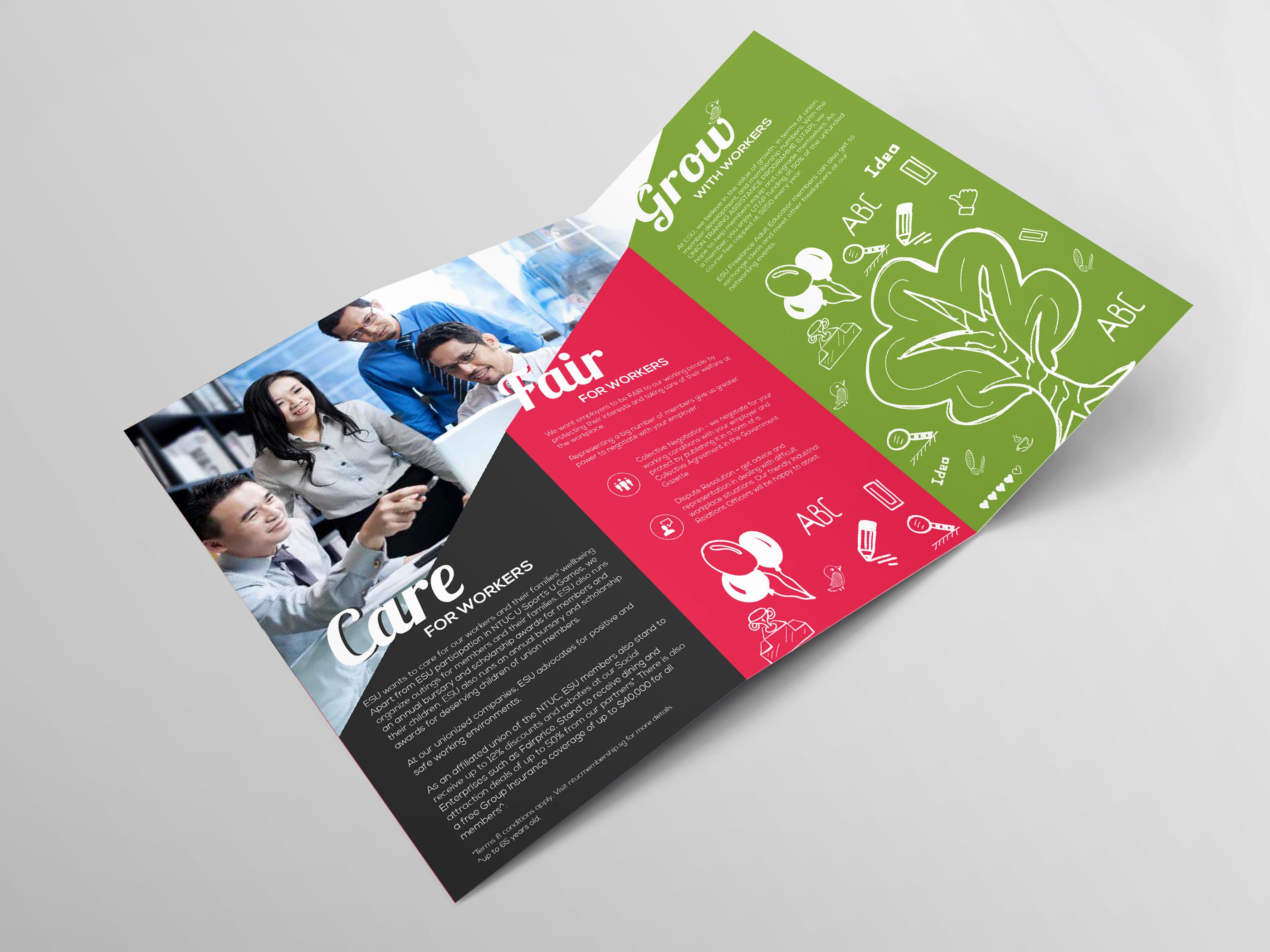 e2i DL Brochure Design mock up