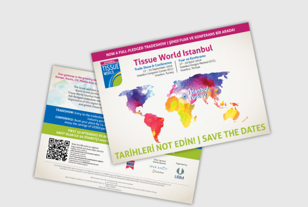Save the dates invite design for Tissue World Istanbul