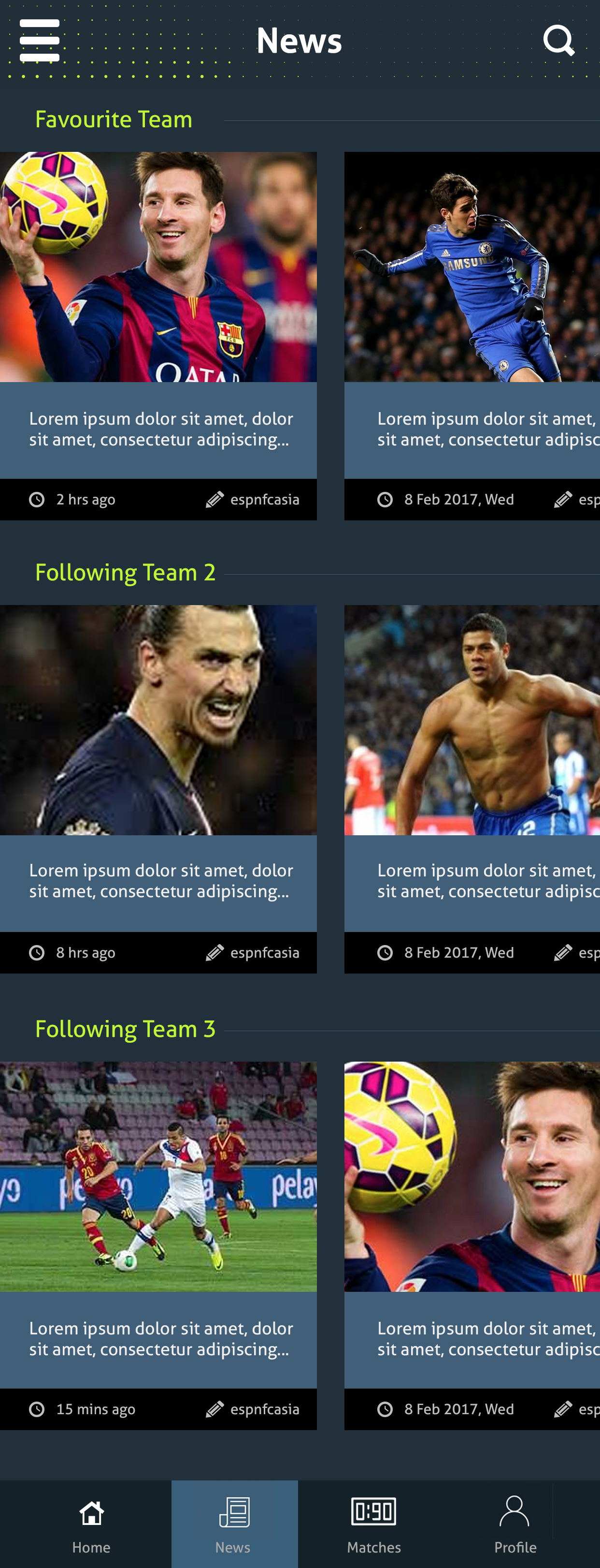 Total Football Application Design