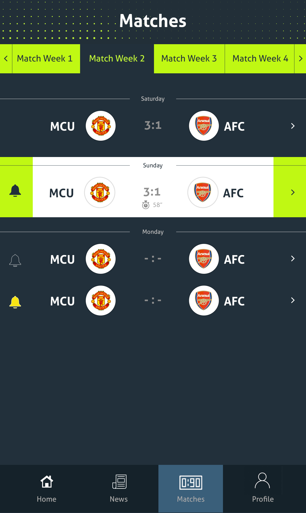 Total Football Application Design