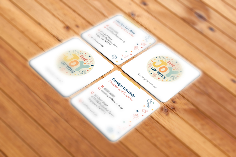 Name card design done by serene, a freelance graphic designer.