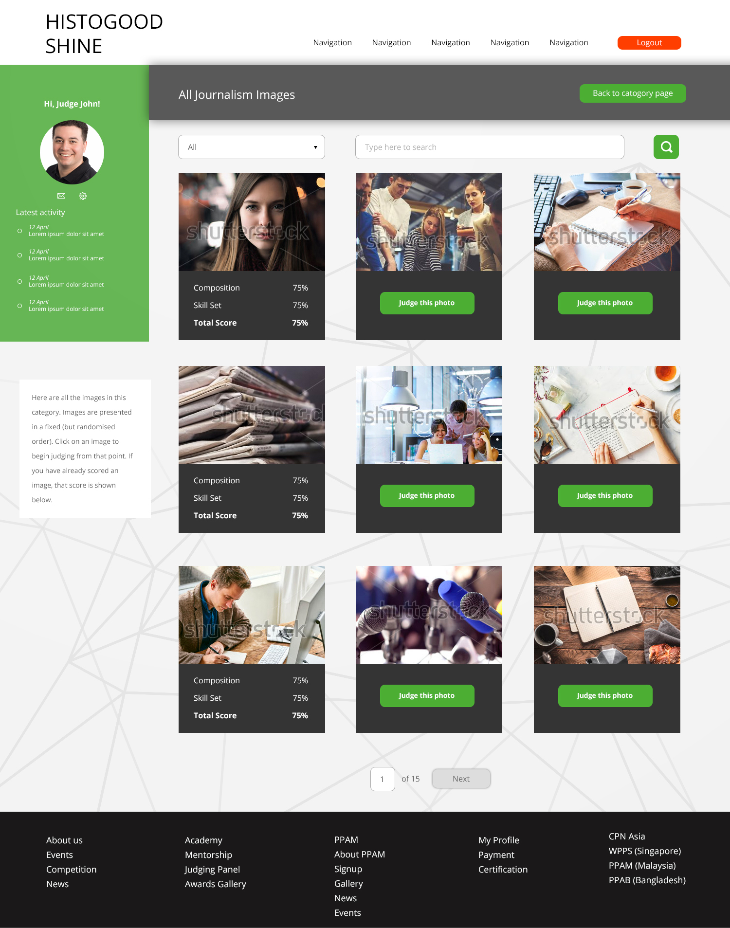 Histogood Photography Interface Design