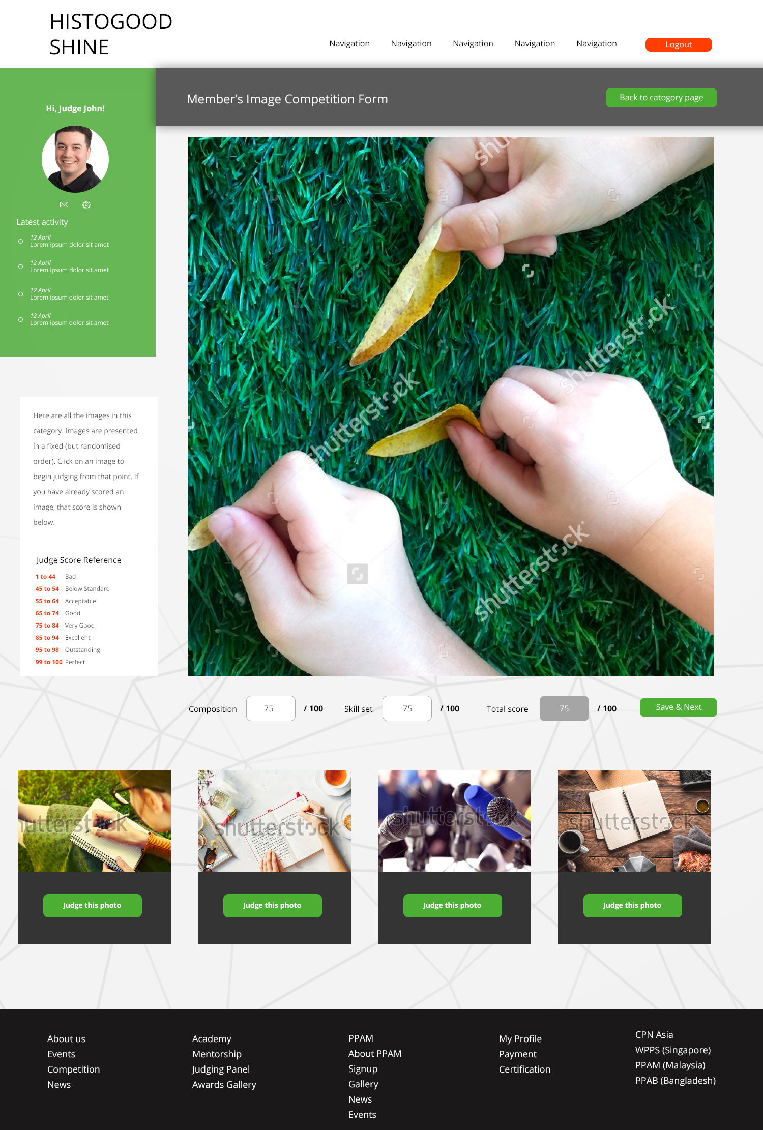 Histogood Photography Interface Design