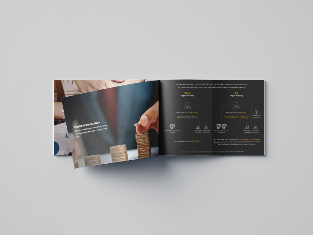 The layout of the inside page of etiqa product brochure 