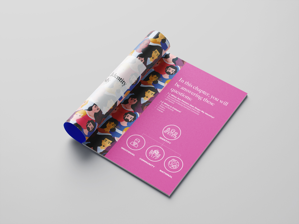 Textbook mock up design for the inside page 