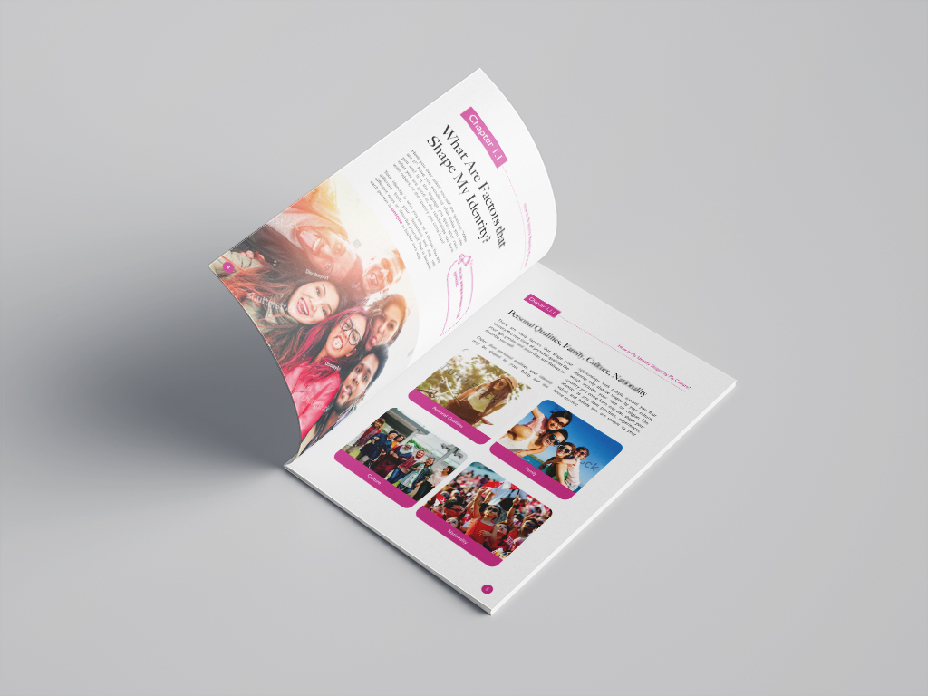 A textbook design of the inside page