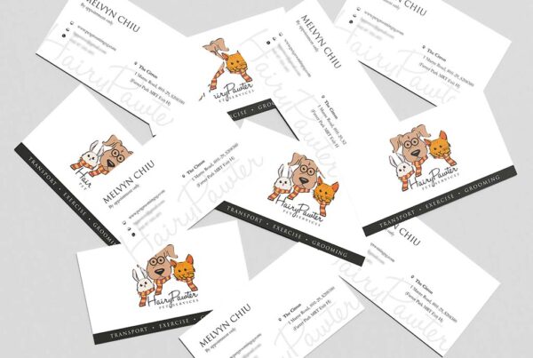 Name card design for pet grooming singapore freelance designer