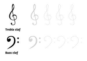 bass cleff and treble cleff