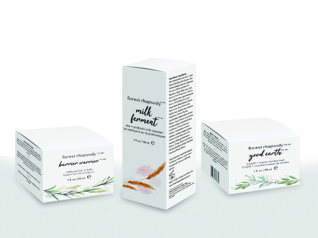 a set of packaging design for a beauty product line
