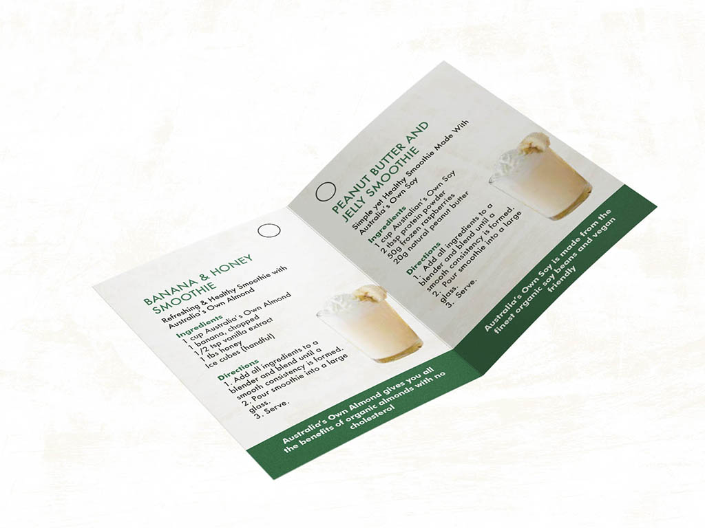 A recipe on one of the page of the neck tab design