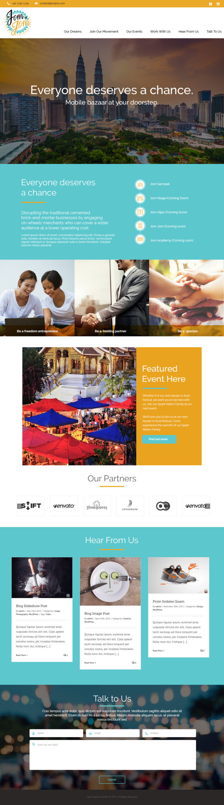 jom jom website design