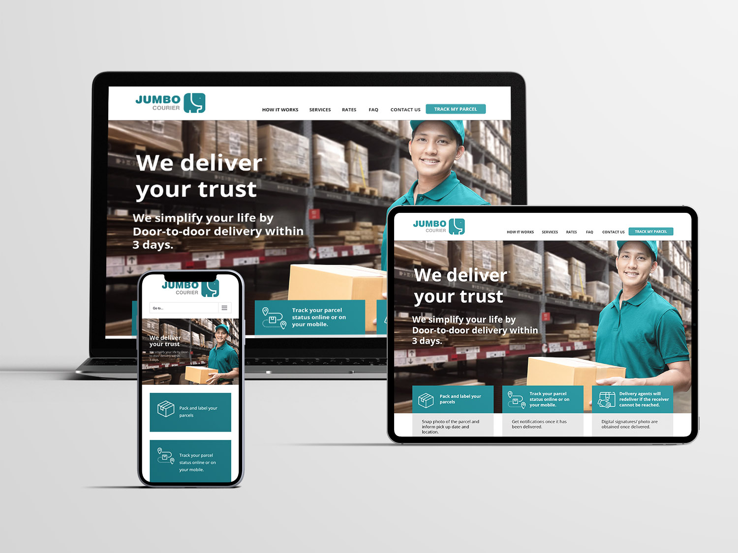 jumbo courier website design