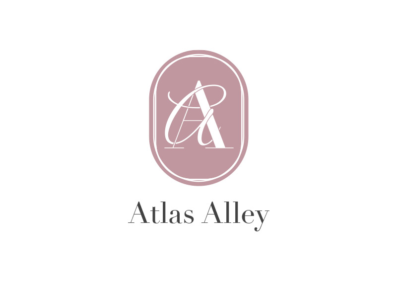 Atlas Alley Logo design mock up for different colour and font