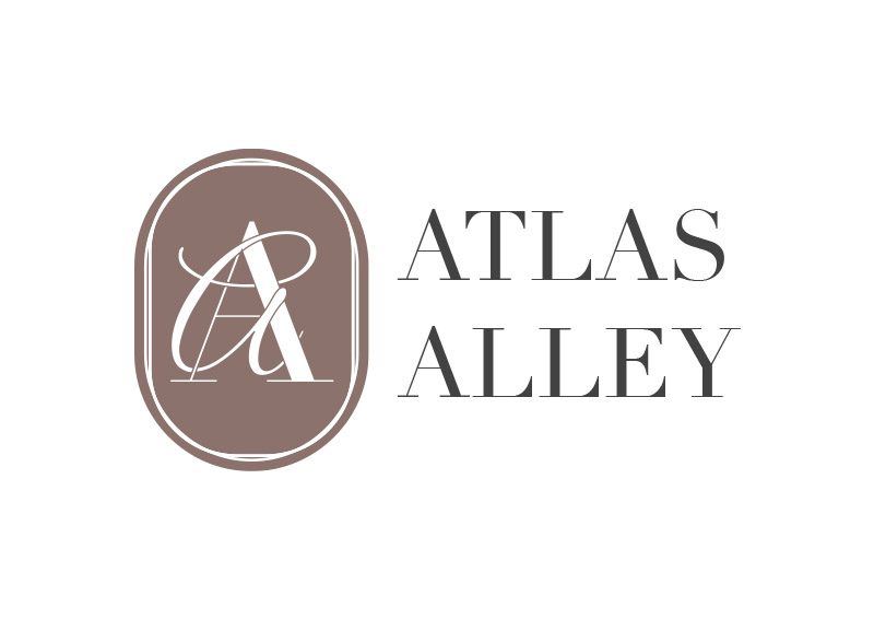 Atlas Alley Logo design mock up for different colour and font