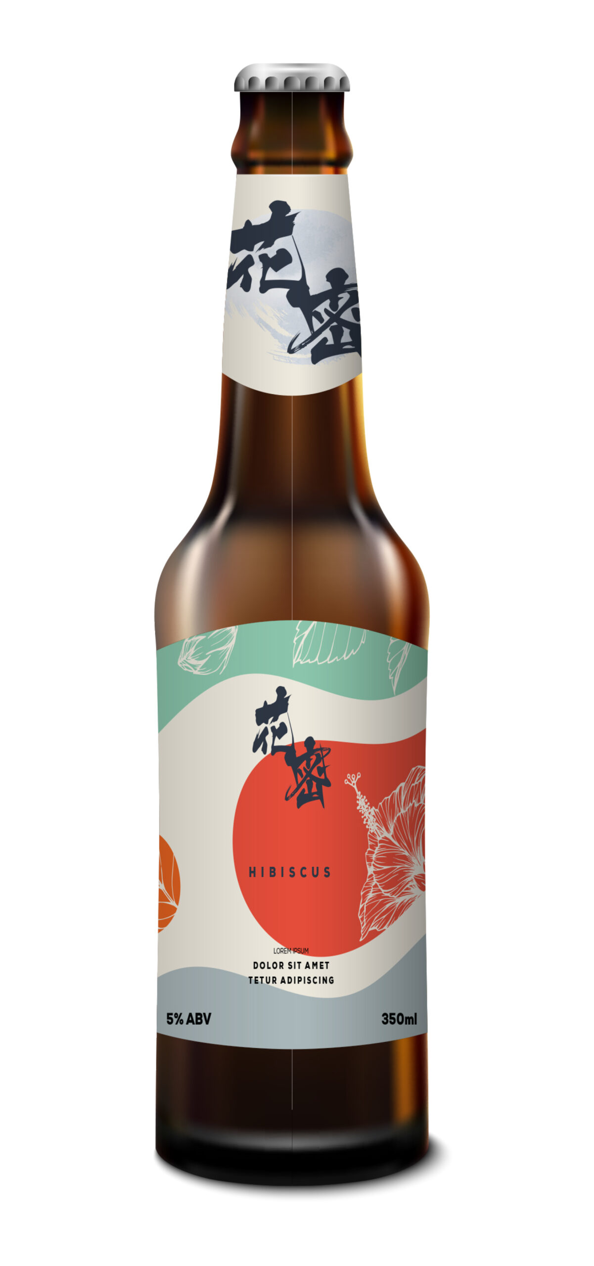 A label design mock up on beer bottle