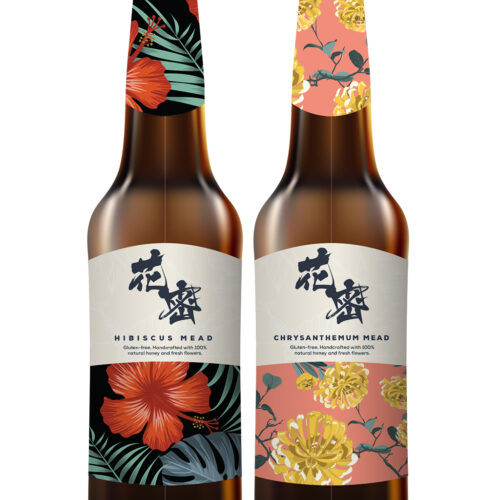 Final Label design for a floral beer bottle
