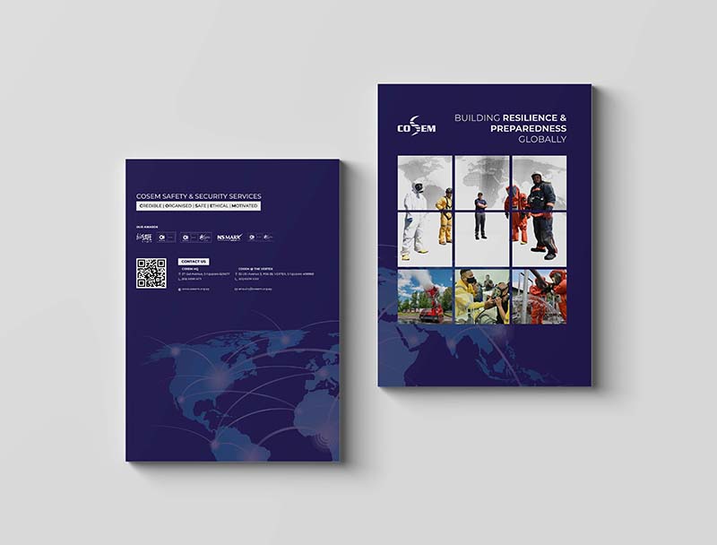 Company Brochure cover and back cover design for cosem