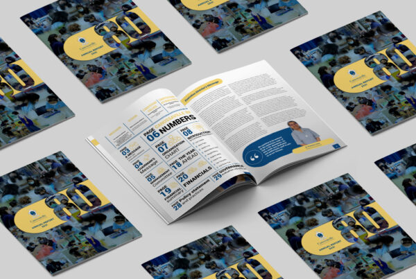 Annual Report cover design with 1 spread