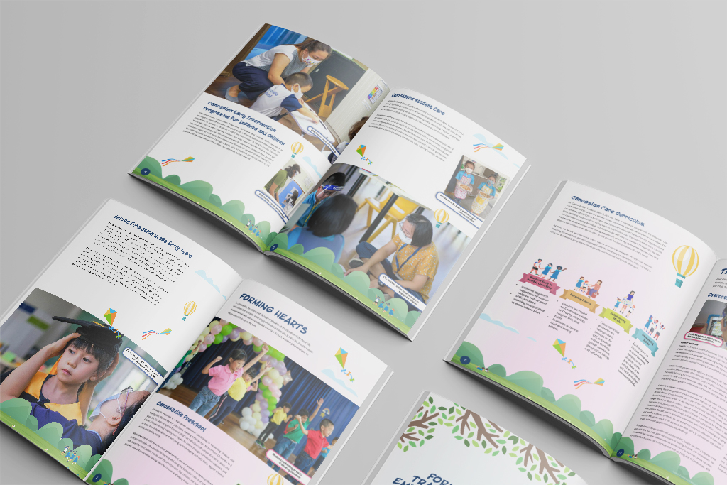 4 spread of the annual report design mock up