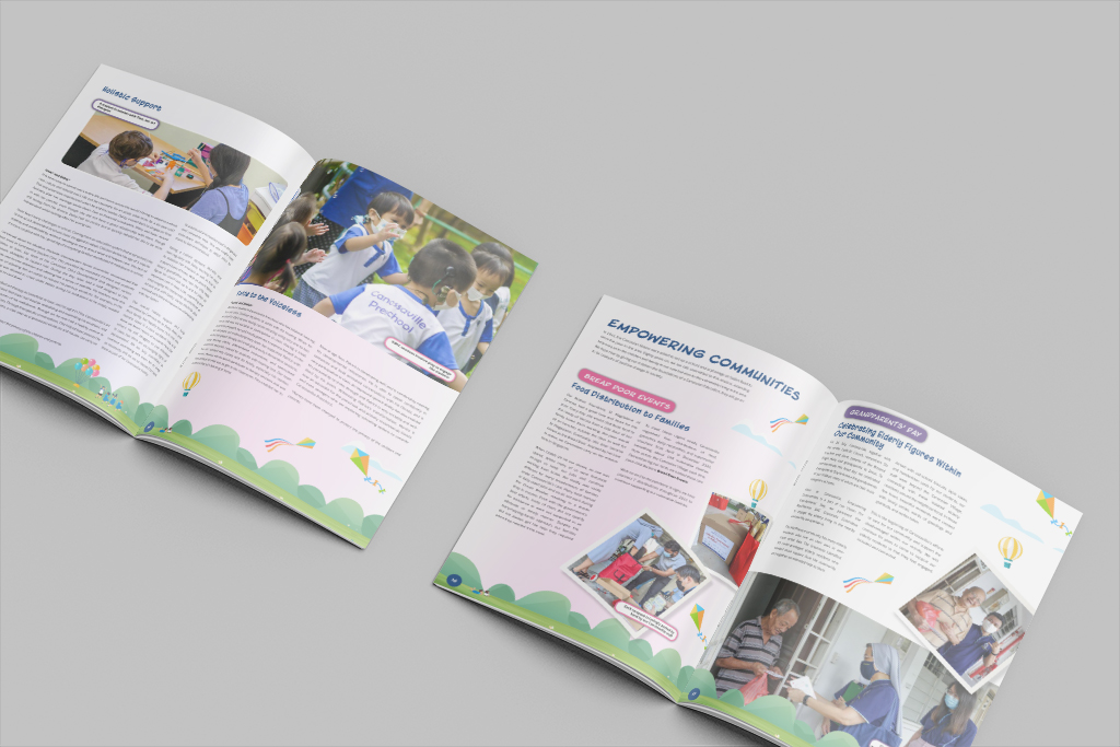 2 spread of the annual report design mock up