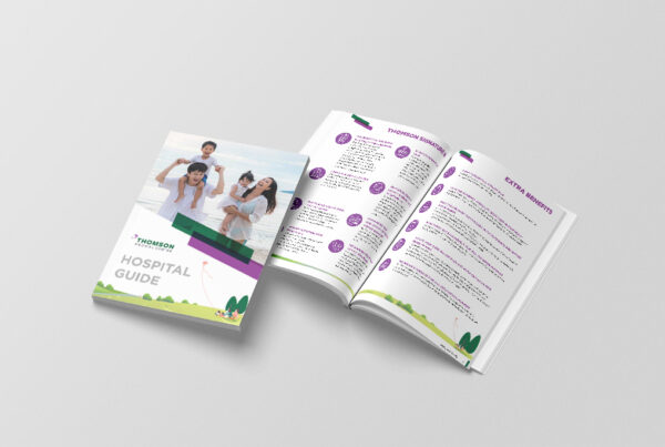 Thomson Hospital Guide Booklet Design Mock up Feature image