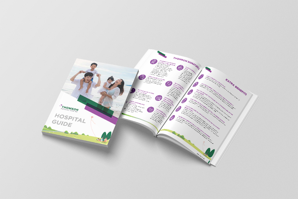 Thomson Hospital Guide Booklet Design Mock up Feature image