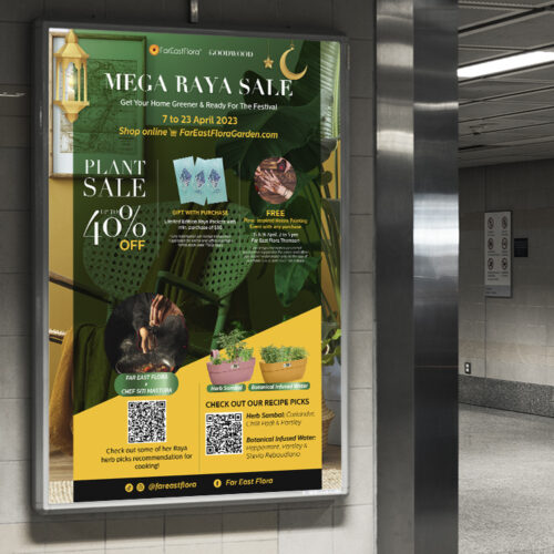 Poster design for a promotion for a floral company in Singapore