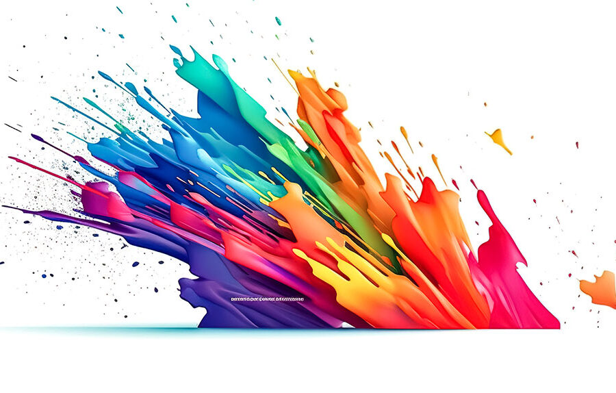 Logo design with a splash of different colors.