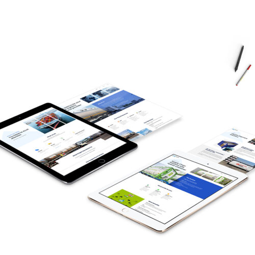 Website design for All41 logistics mock up showcase