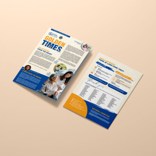 newsletter design mock up for Lions Home for the Elders