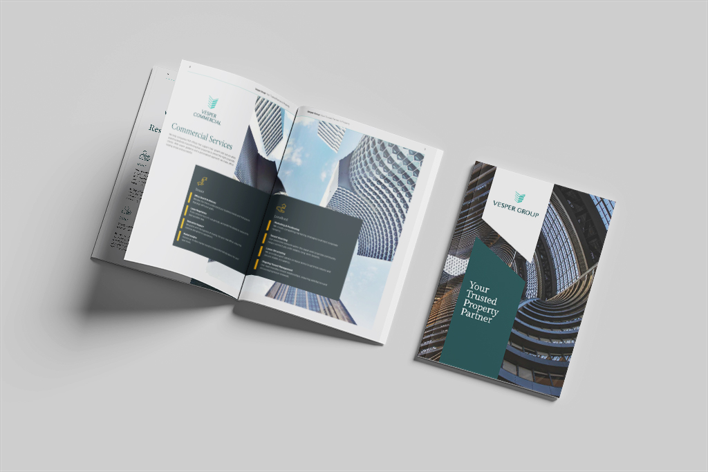 Vesper Group Brochure design mock ups