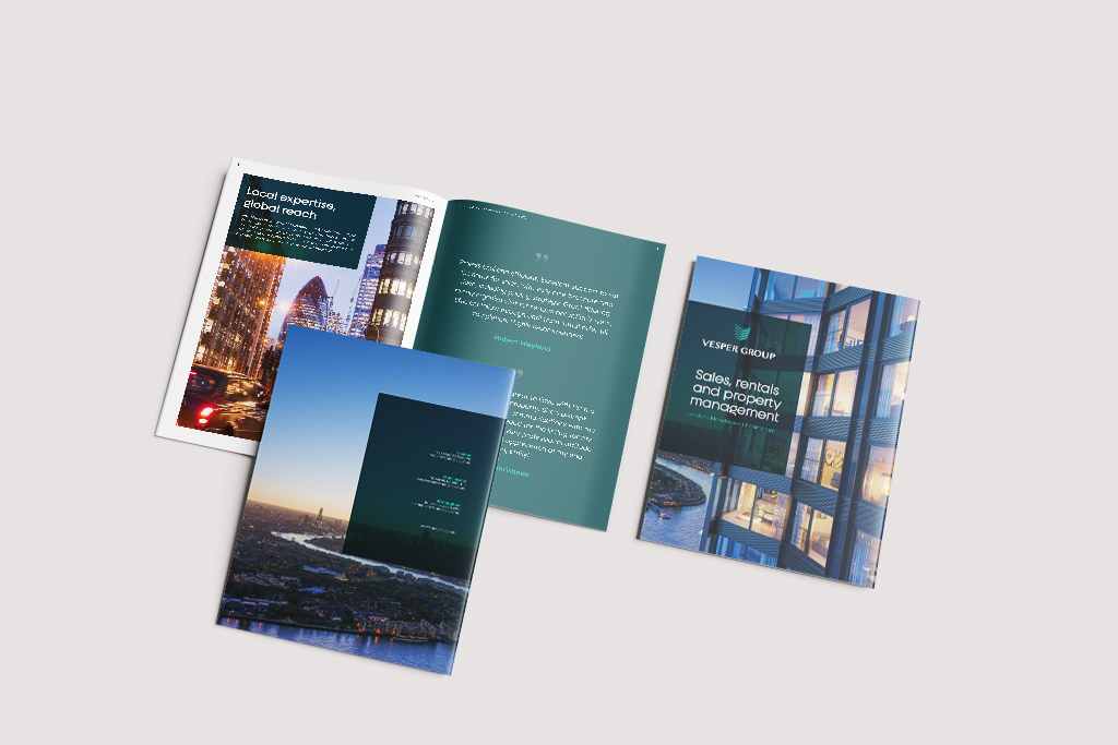 Vesper Group Brochure design mock ups