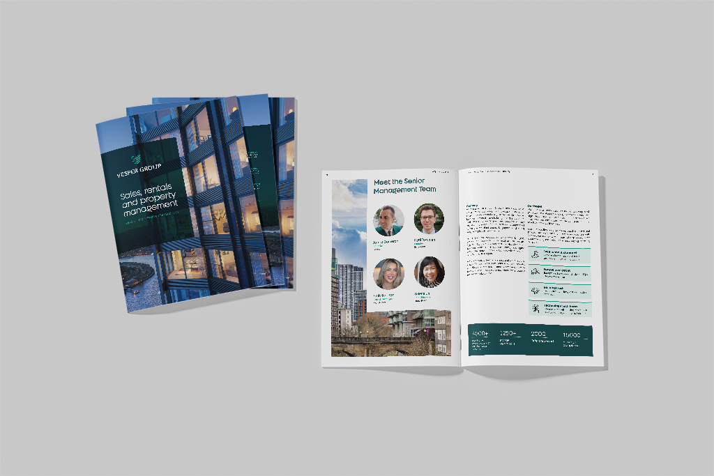Vesper Group Brochure design mock ups