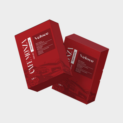 Italian Coffee Packaging Design with a Bold F1 Racing Theme