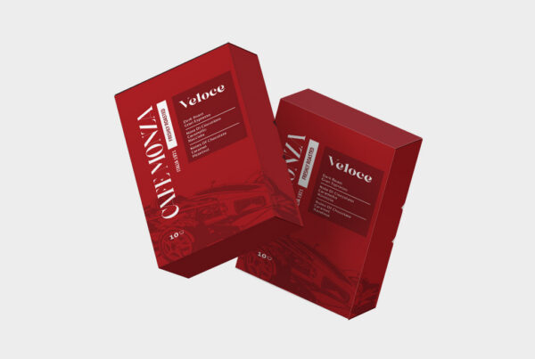 Italian Coffee Packaging Design with a Bold F1 Racing Theme