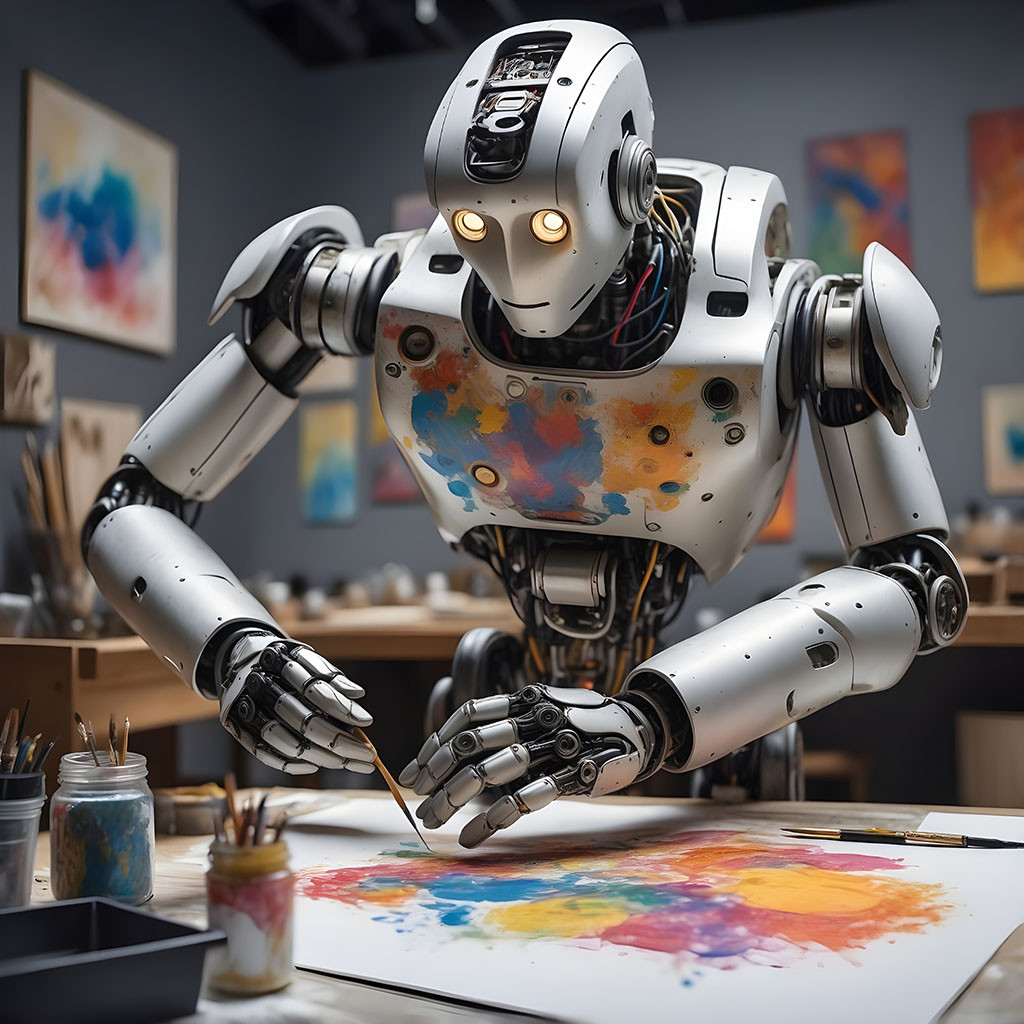 robotpaintingwithpaintbrushpaintingrobot | Serene Soh Singapore Freelance Graphic Designer